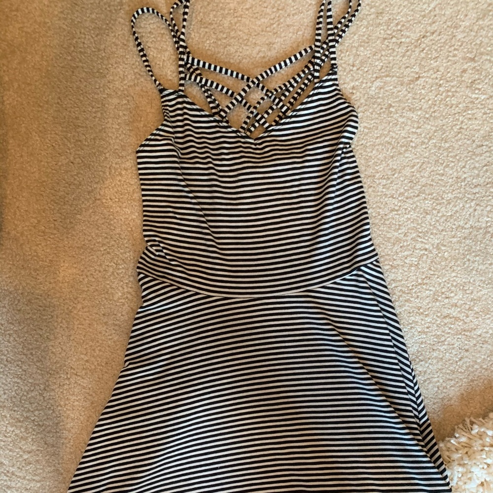 white black stripe, strappy hollister dress
